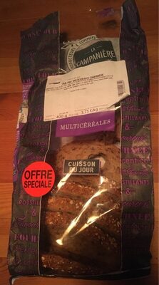 Pain pavé multicéréales front packaging