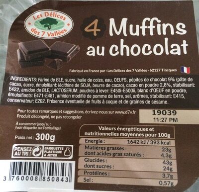 Muffin au chocolat front packaging
