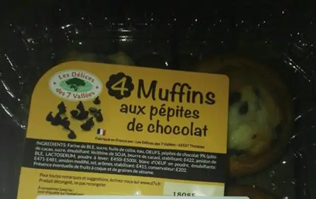 Muffins aux pépites de chocolat front packaging