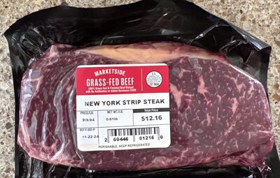 Grass Fed New York Strip Steak front packaging