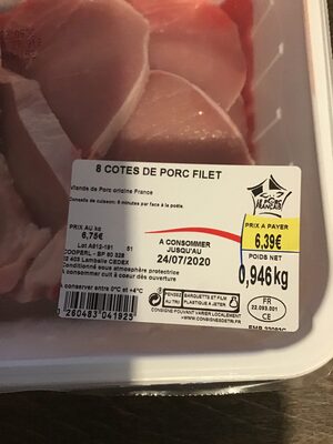 8 cotes de porc filet Cooperl