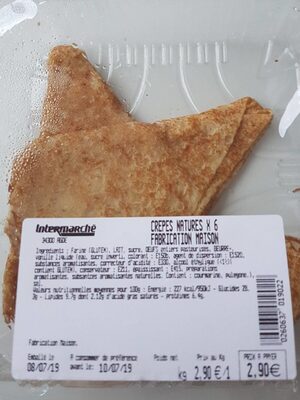 Crêpes natures x6 fabrication maison