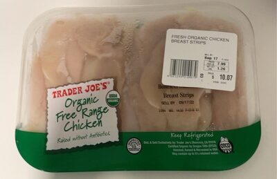 Organic Free Range Boneless skinless breast strips