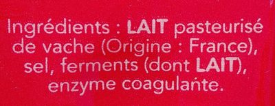 Emmenthal français ingredients label