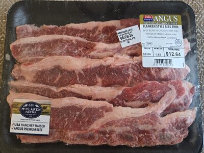 Usda choice Angus Flanken style ribs thin beef bone-in chuck short ribs