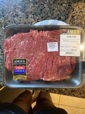 USDA stir Fry Steak front packaging