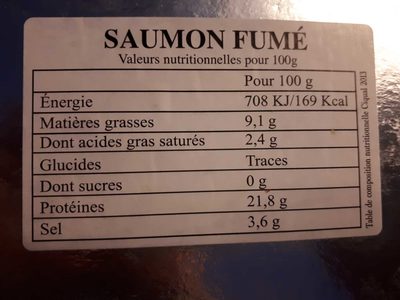 Saumon fumé  front packaging