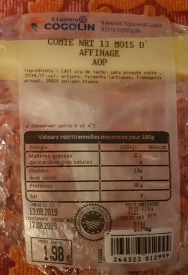 Comté 13 mois d'affinage AOP