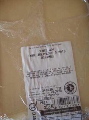 Comté AOP DOUX JURAFLORE 5 mois front packaging