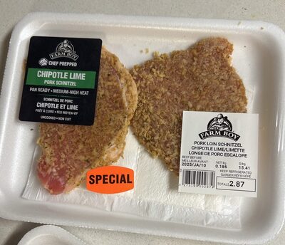 Chipotle Lime Flavoured Pork Schnitzel