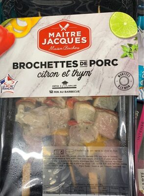 Brochettes de porc citron et thym front packaging