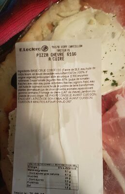 Pizza chèvre front packaging