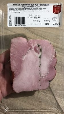 Roti de porc cuit sup aux herbes x 4 front packaging