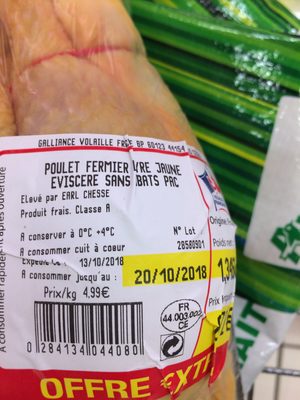 Poulet fermier jaune