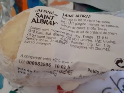 Fromage St Albray front packaging