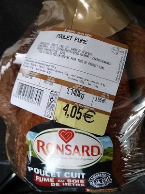 Poulet cuit fumé au bois de hêtre