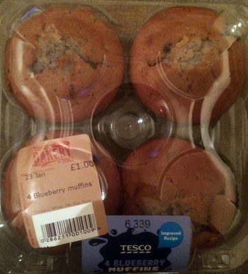 4 Blueberry Muffins