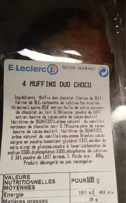 4 muffins duo choco front packaging
