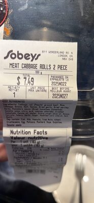 MEAT CABBAGE ROLLS 2 PIECE