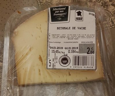 Bethmale de vache front packaging