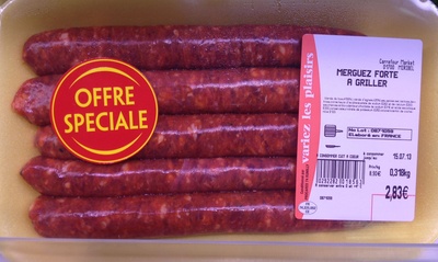 Merguez forte à griller front packaging
