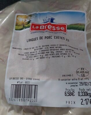 Langues de porcs cuites