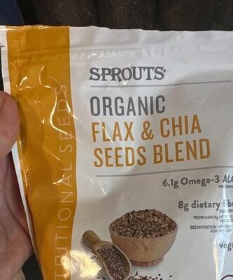 Sprouts organic flax and chia seeds blend front packaging