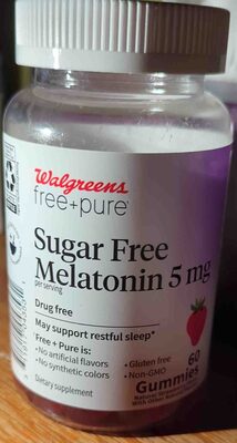 Sugar free melatonin gummies front packaging