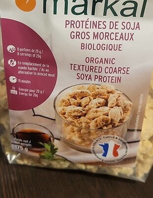 Organic textured coarse soya protein