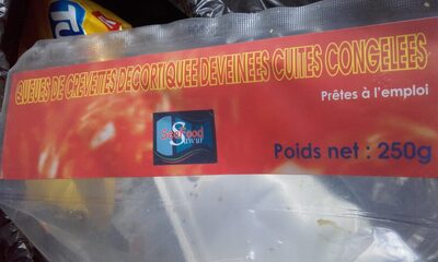 Queues de crevettes décortiquées déveinées cuites congelées