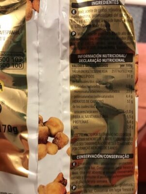 Unknown nutrition facts table