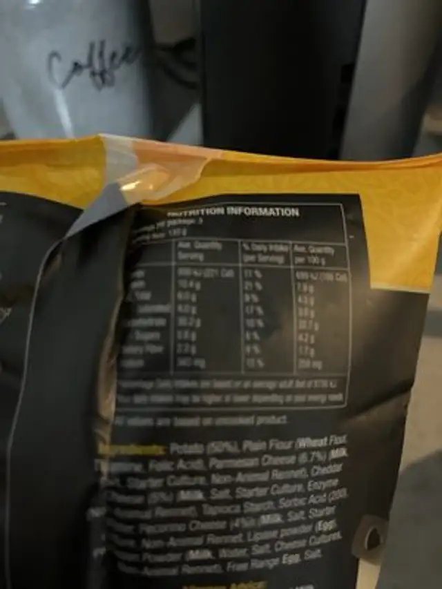 3 Cheese Gnocchi nutrition facts table