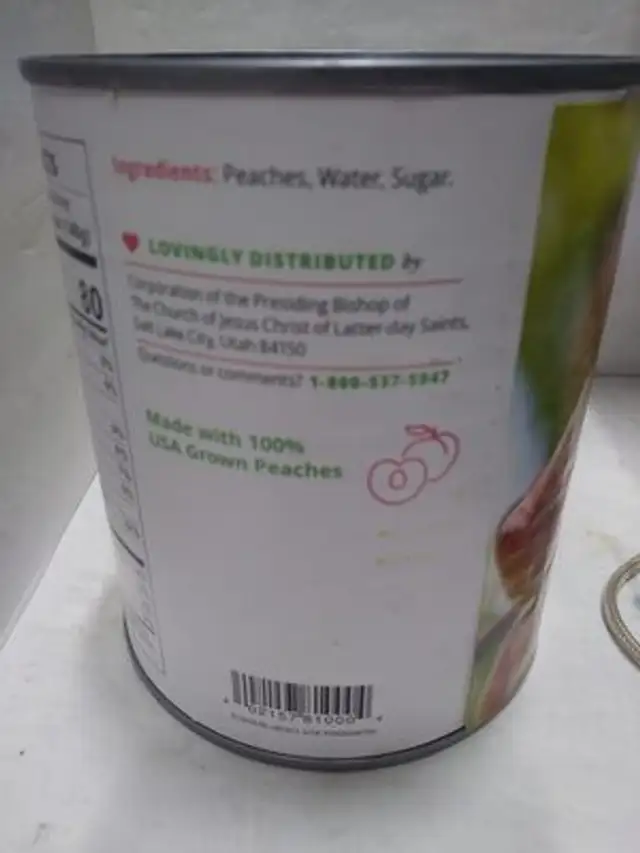 Yellow freestone peach halves in light syrup ingredients label