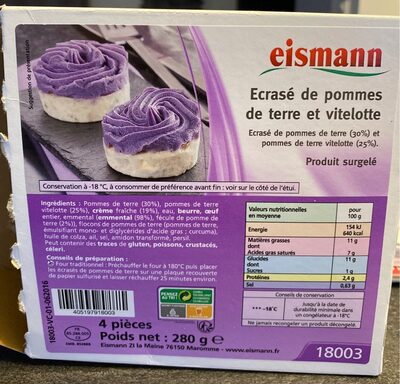 Ecrasé de pommes de terre et vitelotte