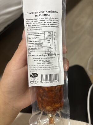 Chorizo velita ibérico milencinas