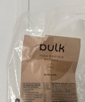 High protein biltong front packaging