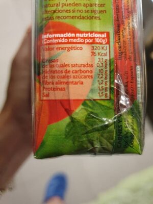 Unknown nutrition facts table