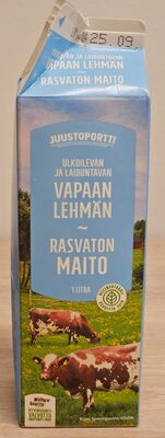 Vapaan lehmän rasvaton maito