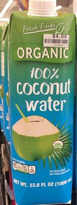 Organic coconut water front packaging