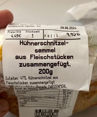 Hühnerschitzel Semmel