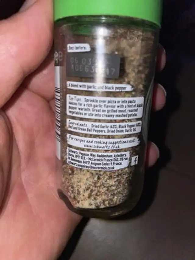 garlic pepper ingredients label