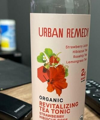 Revitalizing tea tonic strawberry hibiscus rose