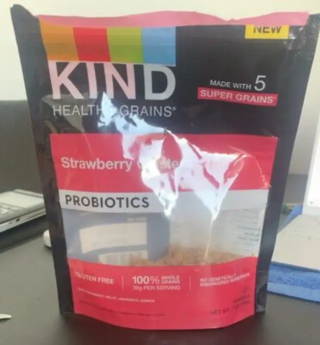Strawberry probiotic clusters front packaging