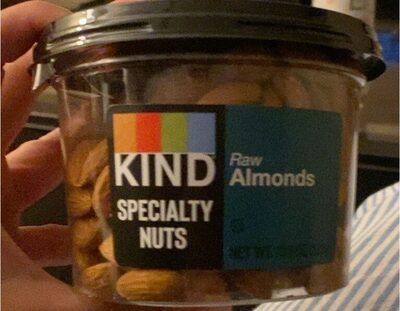 Raw almonds front packaging