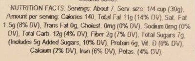 Trial mix(Cashew/Cranberry/Walnut w/Almond & Pumpkin Seeds nutrition facts table
