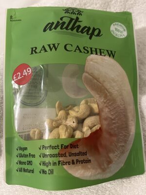 Raw Cashews 150g front packaging