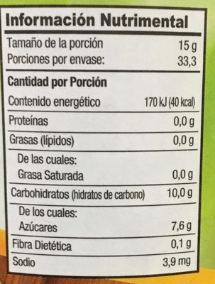 MERMELADA DE PIÑA GREAT VALUE nutrition facts table