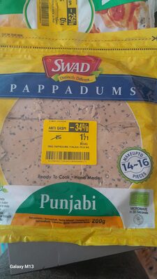 Pappadums ingredients label