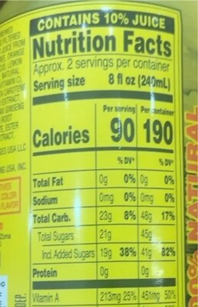 A Refreshing Herbal Tonic nutrition facts table