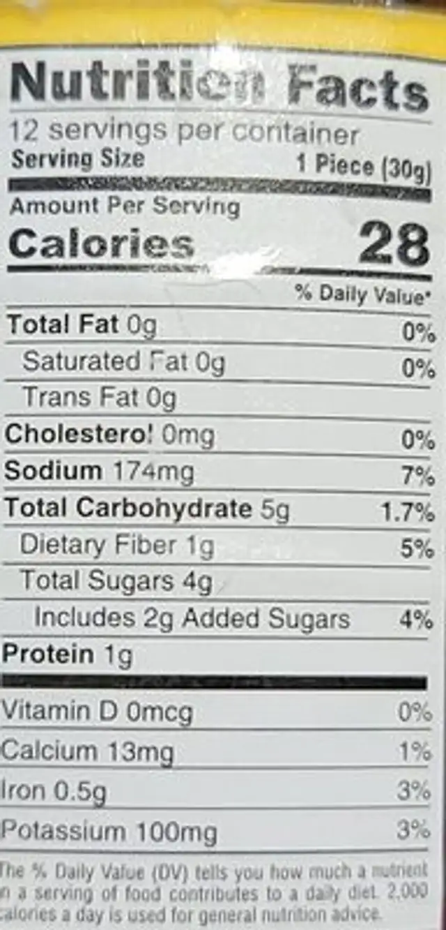 Sweet red peppers nutrition facts table